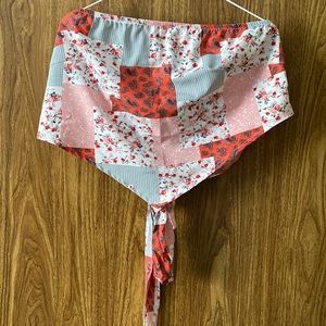 3/$25 Pink multi-patterned crop/tube top